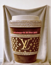 LV Diamond Coffee Cup Blanket Luxury LV Monogram Cup Throw 129